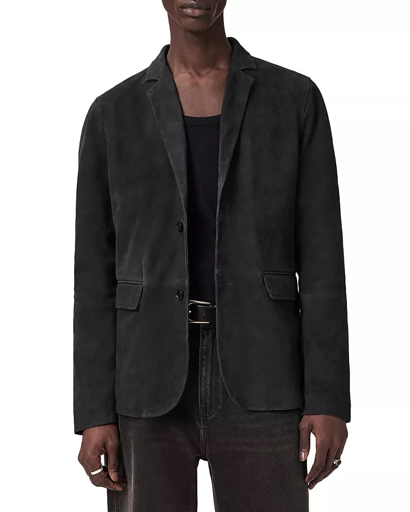Allsaints Monet Waxed Suede Regular Fit Blazer