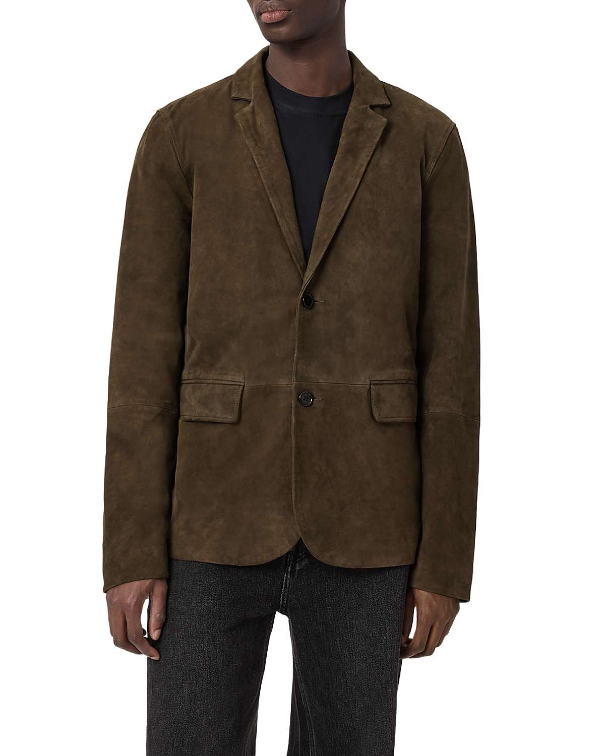 Allsaints Monet Waxed Suede Regular Fit Blazer