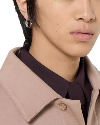 Sterling Silver Interlocking Hoop Earrings