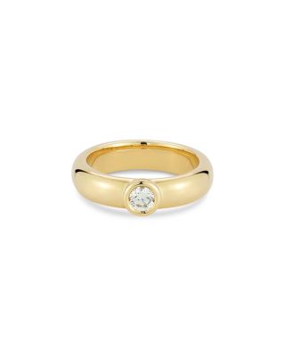 18K Gold Bezel Set Diamond Ring