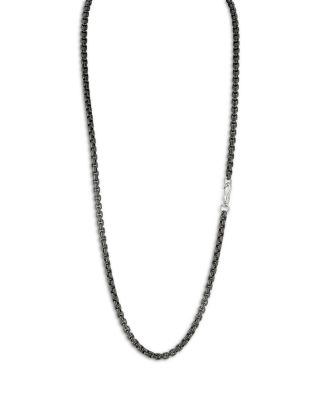 Sterling Silver Garnett Chain Link Necklace, 22"