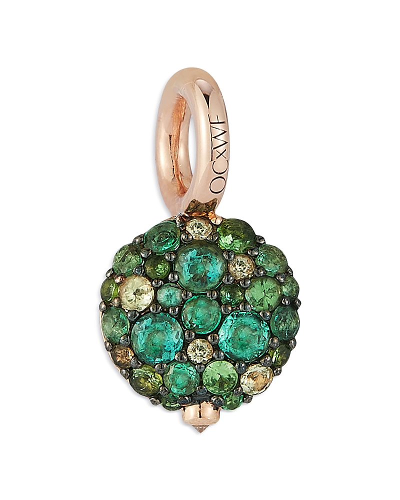 Walters Faith 18K Yellow Gold Green Emerald Oc X Wf Pebble Charm