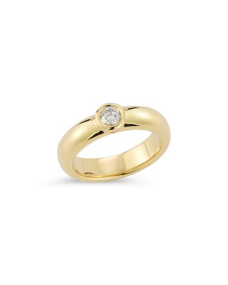18K Gold Bezel Set Diamond Ring