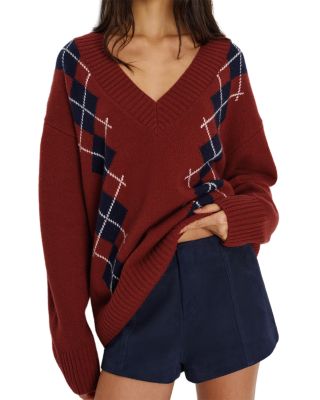Jadey Cashmere & Wool Oversized V-Neck Sweater