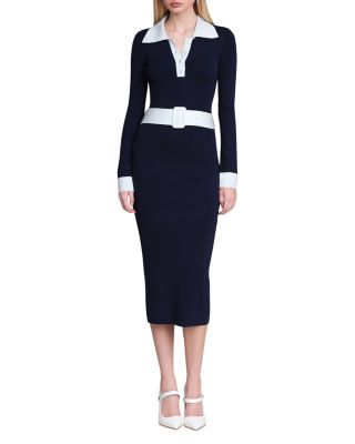 Long Sleeve Polo Collar Dress