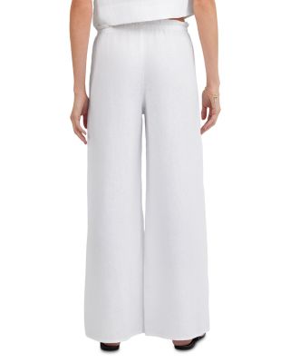 Ruffle Waist Wide Leg Linen Pants