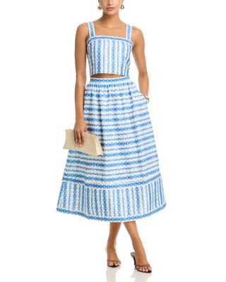 Structured Taffeta Top & Midi Skirt