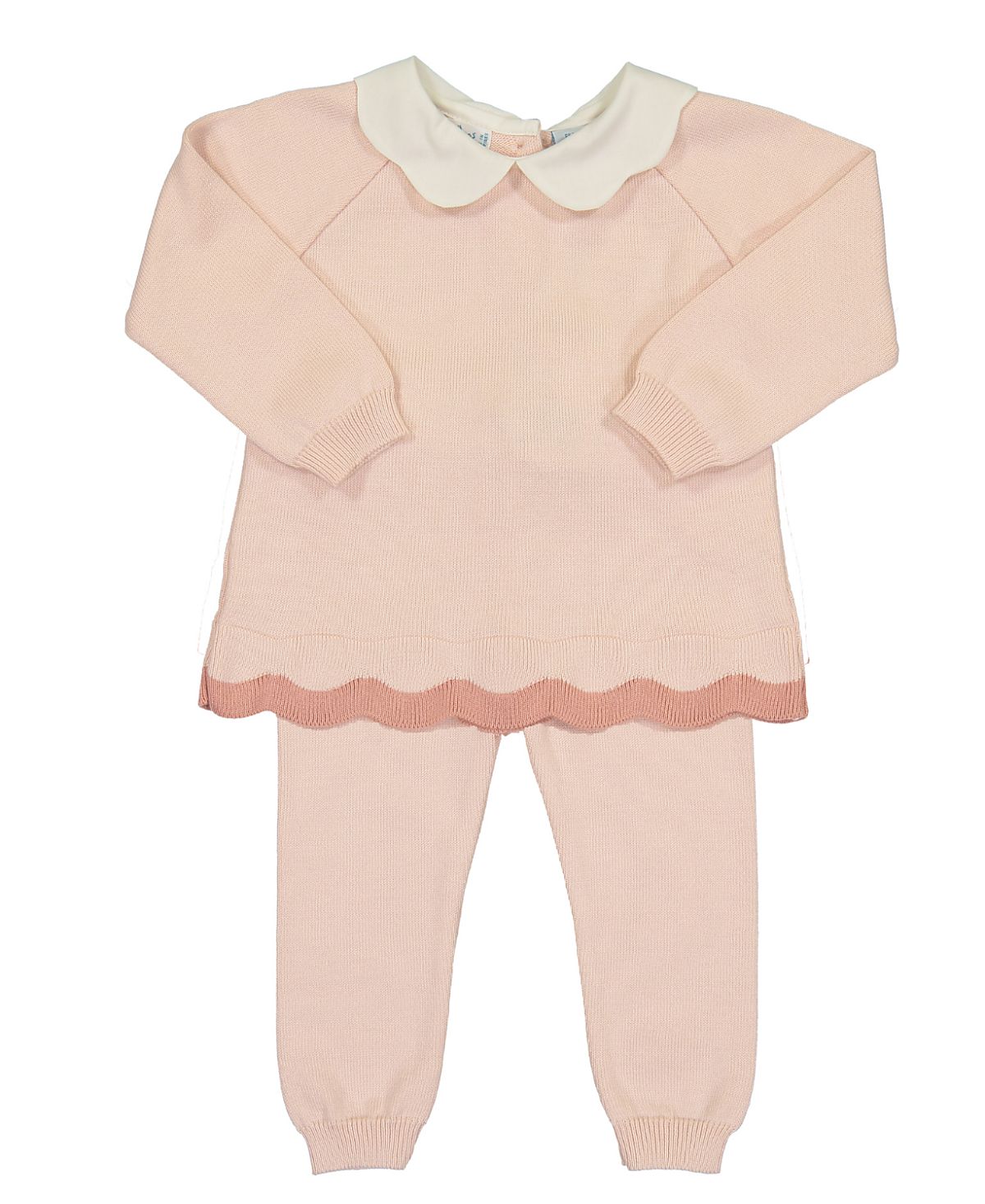 Feltman Brothers Girls' Scalloped Contrast Trim Knit Set - Baby, Little Kid