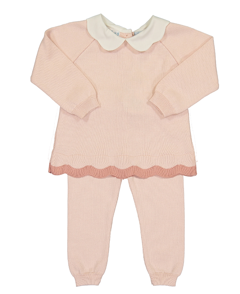 Feltman Brothers Girls' Scalloped Contrast Trim Knit Set - Baby, Little Kid