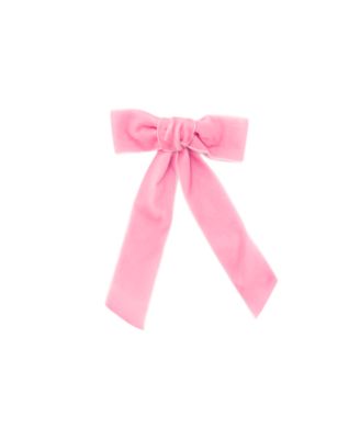 Girls' Velvet Long-Tailed Bow Barrette