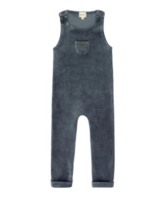 Unisex Velour Plaid Bear Collection Overalls and Turtleneck - Baby, Little Kid