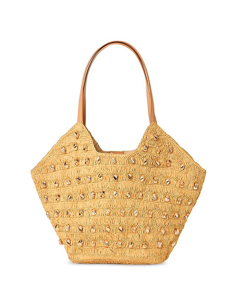 Btb Los Angeles Galia Studded Raffia Tote Bag