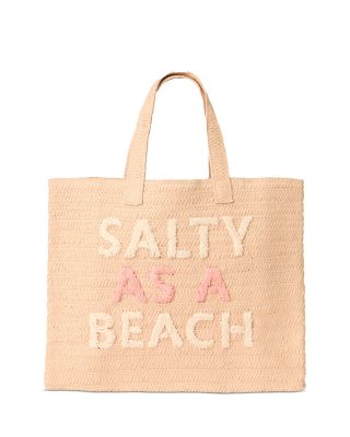 Salty As A Beach Large Straw Tote Bag