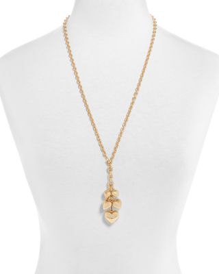 Family of Hearts Pendant Necklace, 27"