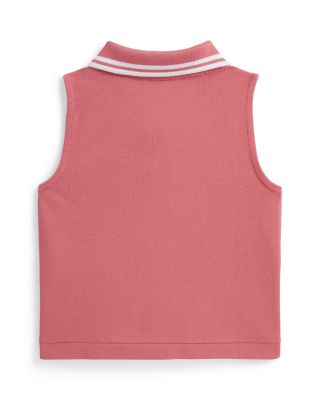 Girls' Stretch Mesh Half-Zip Boxy Polo Shirt - Little Kid