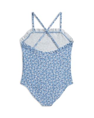 Girls' Floral Ruffled One-Piece Swimsuit - Little Kid