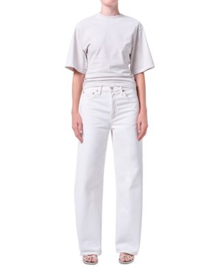 Arc High Rise Loose Wide Leg Jeans in Chalk White