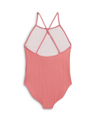 Girls' Mini Cable Jacquard One Piece Swimsuit - Big Kid