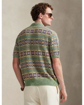 Fair Isle Polo-Collar Sweater