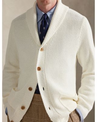 Cotton Shawl-Collar Cardigan