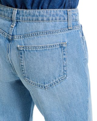 Thalina Mid Rise Slouch Stovepipe Jeans in Bellflower