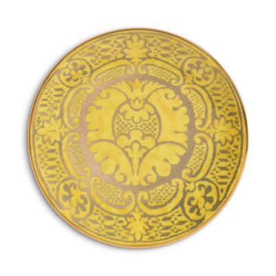 Fortuny Orsini Yellow Dessert Plate, Set of 4