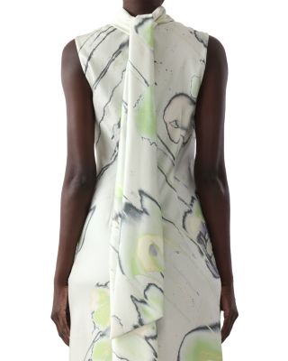 Watercolor Floral Bias Midi Dress