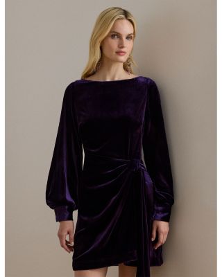 Tie-Front Velvet Cocktail Dress