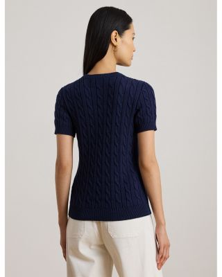 Cable Knit Short Sleeve Sweater
