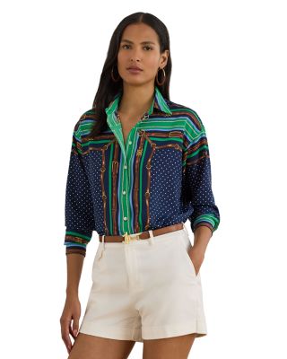 Relaxed Fit Belting & Polka Dot Shirt