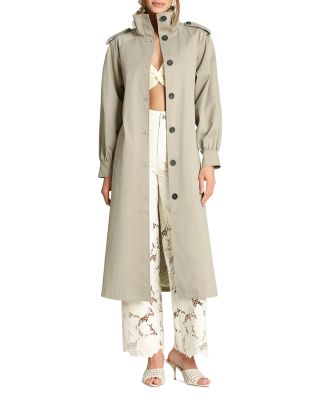 Funnel Neck Maxi Trench Jacket