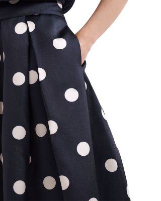 Celeste Navy Spot Print Skirt
