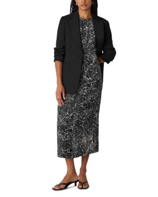 Crackle Print Twist Front Midi Dress