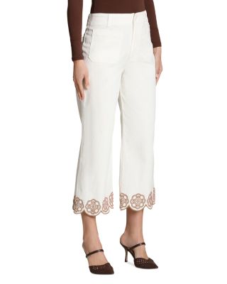 Embroidered Hem Pants