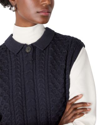 Wool Blend Cable Detail Knit Tank