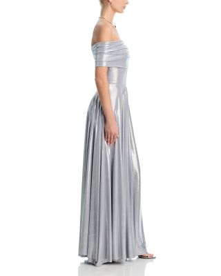 Cowlneck Flared Gown
