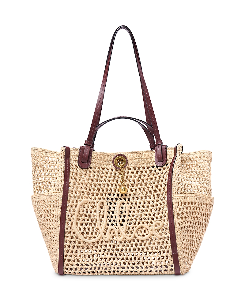 Chloe Double Carry Raffia Shoulder Bag