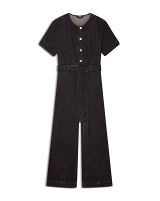 black dress jumpsuits Large Sleeve Cuff  V. Bellan