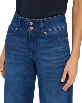 Teresa High Rise Wide Leg Double Button Jeans in Deep Wave