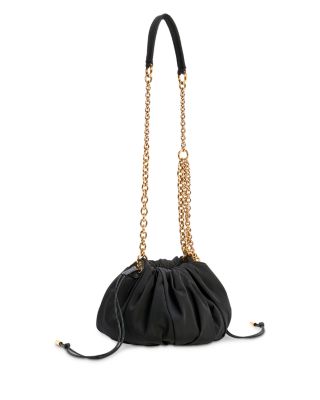 Pliss&eacute; Chain Shoulder Bag in Nylon