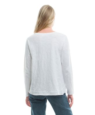 Boxy Mixed Fabric Hem Tee