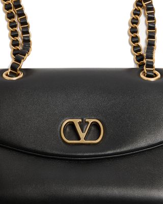 Medium VLogo Leather Shoulder Bag
