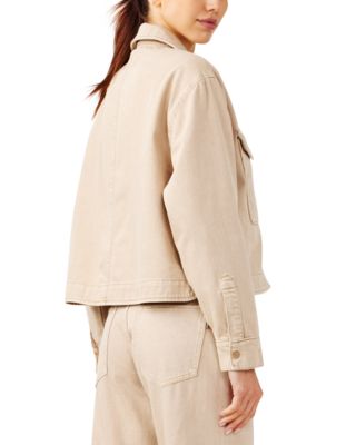 Carla Cropped Jean Jacket in Coco Mousse