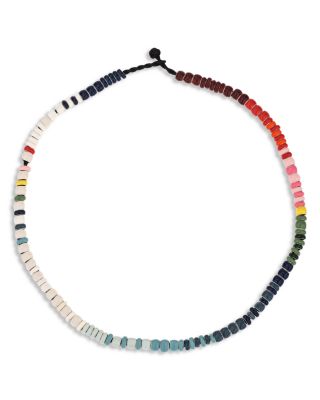 Sterling Silver Enamel Bead Party Carnival Collar Necklace, 16"