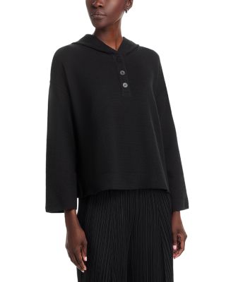 Waffle Double Knit Hooded Top