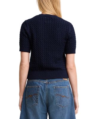 Crewneck Cable Knit Sweater 