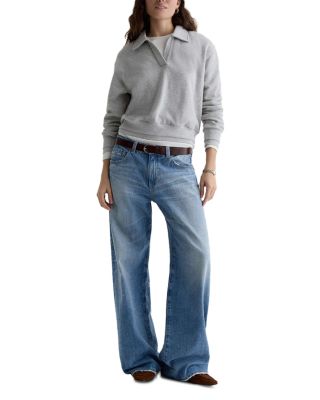 Adria Low Rise Wide Leg Jeans in Stockholm Snowdrift
