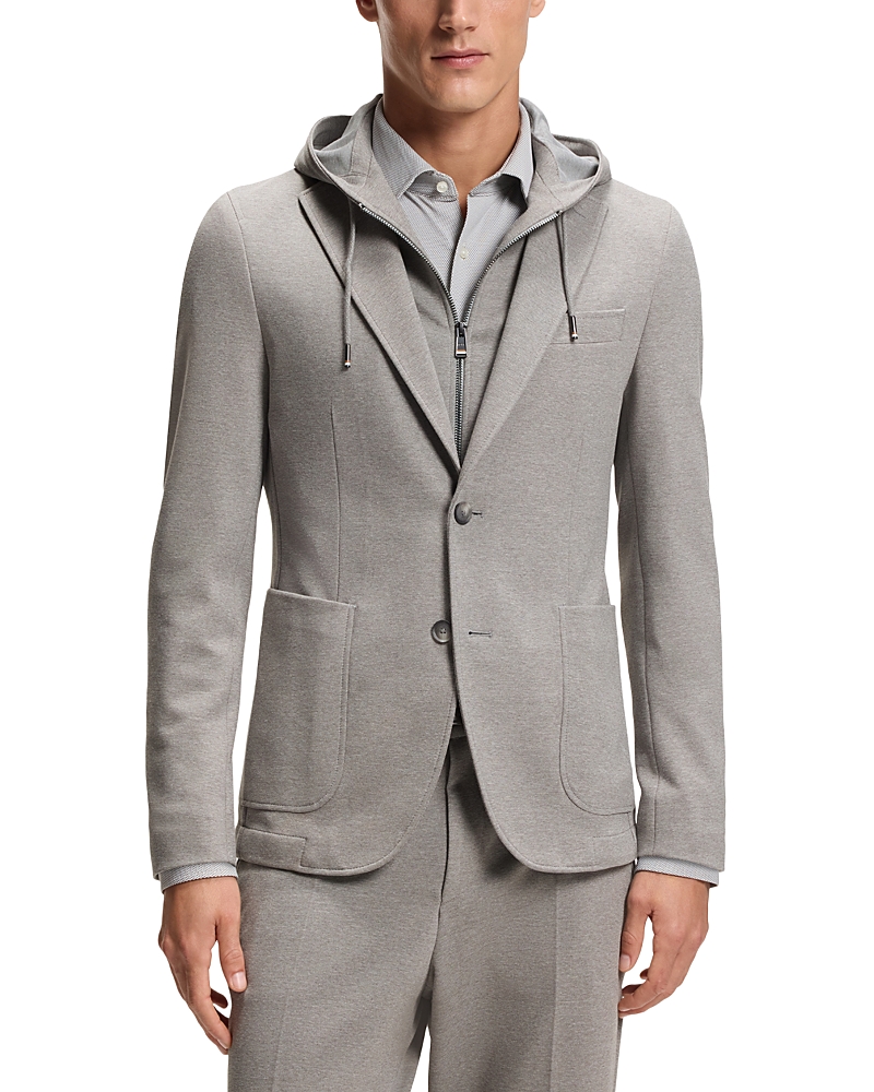 Boss Hanry Slim Fit Jersey Sport Coat with Removable Hood