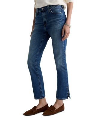 Mari Mid Rise Slim Straight Crop Jeans in 15 Years Prague