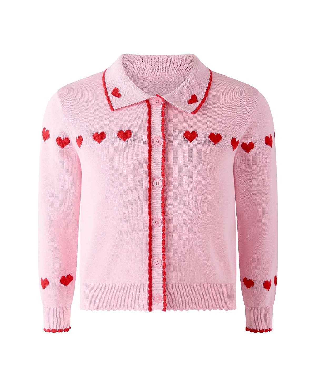 Rachel Riley Girls' Heart Intarsia Cardigan - Little Kid, Big Kid